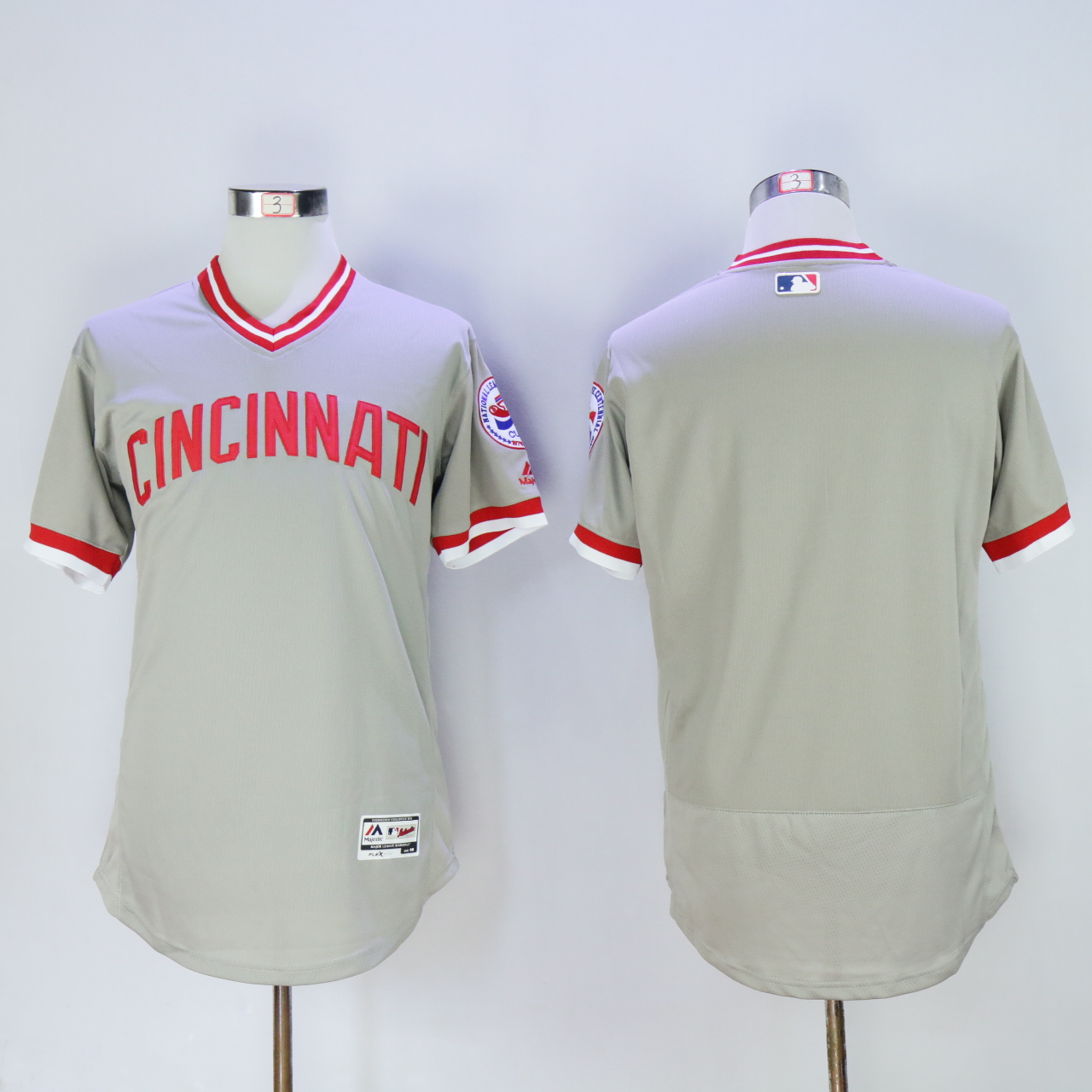 Men MLB Cincinnati Reds #5 Bench grey no name jerseys->->MLB Jersey